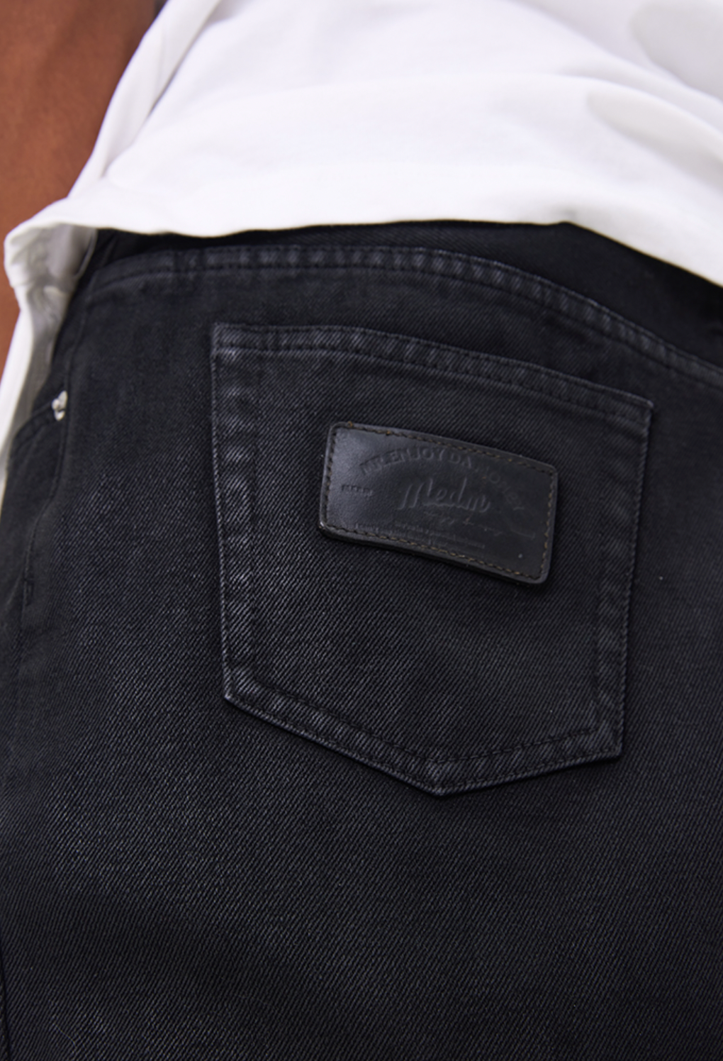 MEDM Wax Coating Stitching Denim Pants