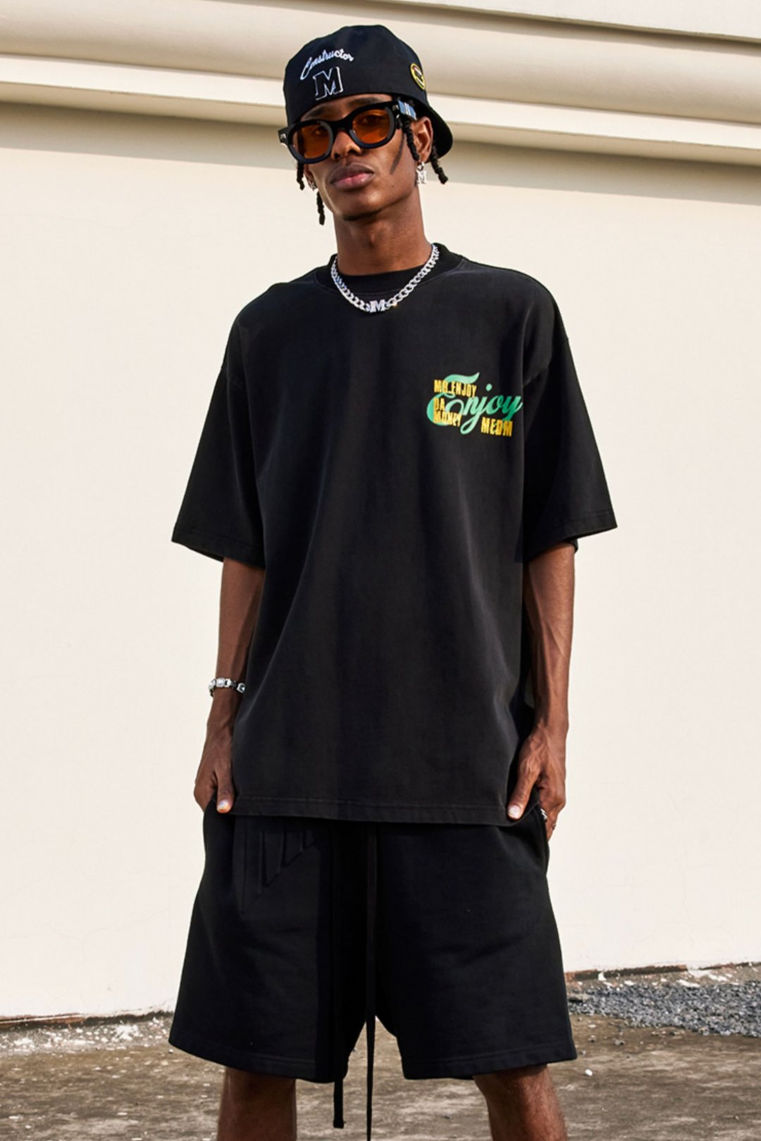 MEDM Hot Stamping Gold Letter Printing Tee