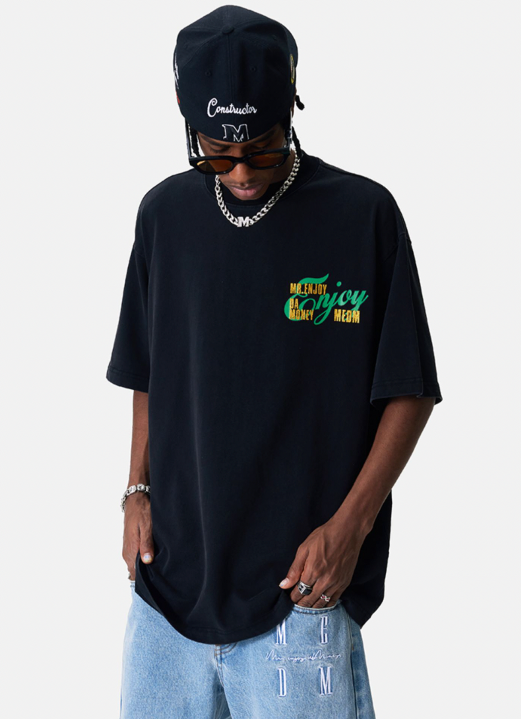 MEDM Hot Stamping Gold Letter Printing Tee