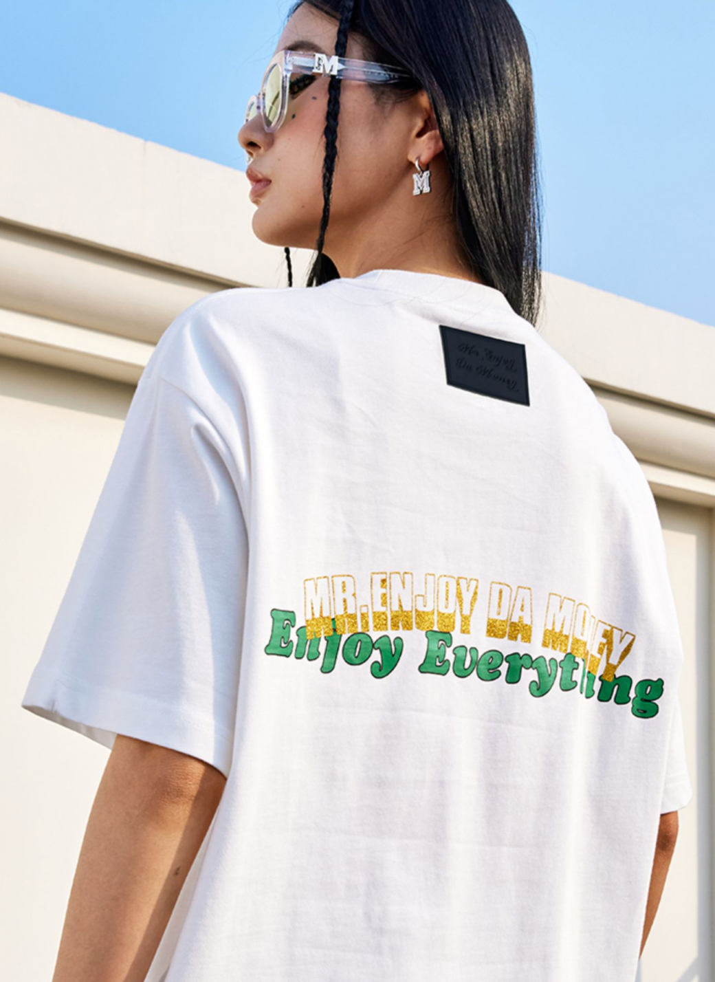 MEDM Hot Stamping Gold Letter Printing Tee