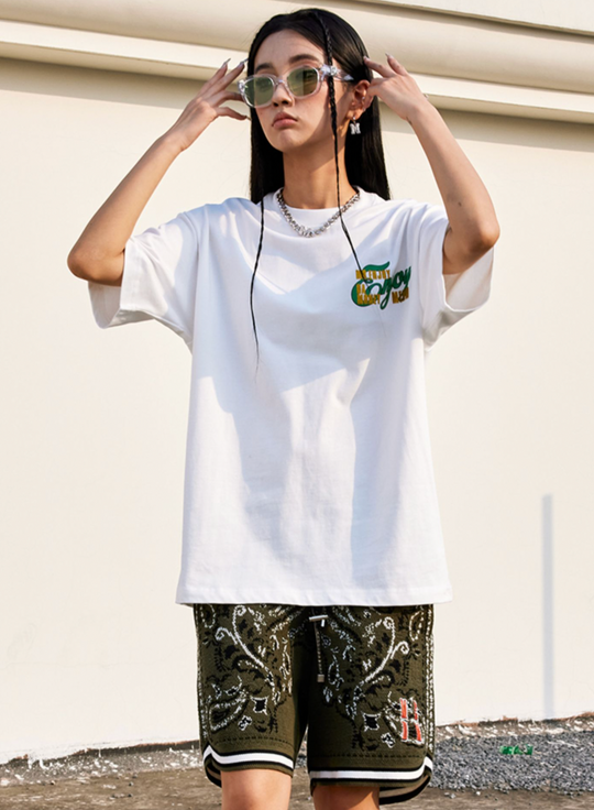 MEDM Hot Stamping Gold Letter Printing Tee