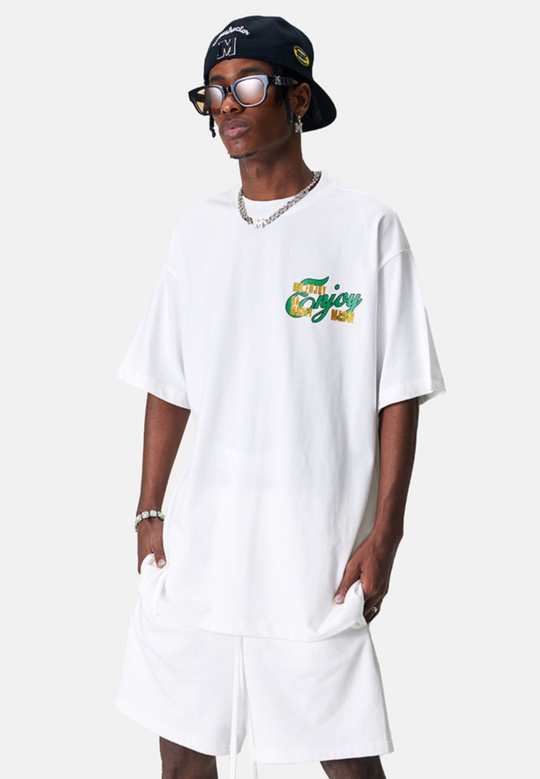 MEDM Hot Stamping Gold Letter Printing Tee