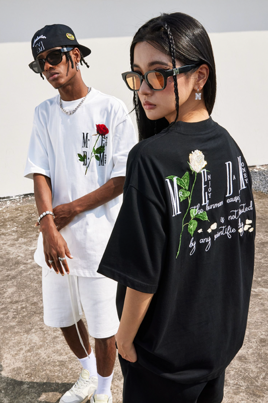 MEDM  Rose 3D Embroidery Tee