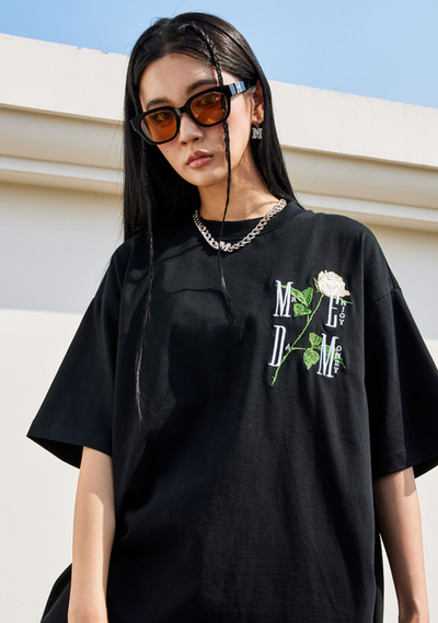 MEDM  Rose 3D Embroidery Tee