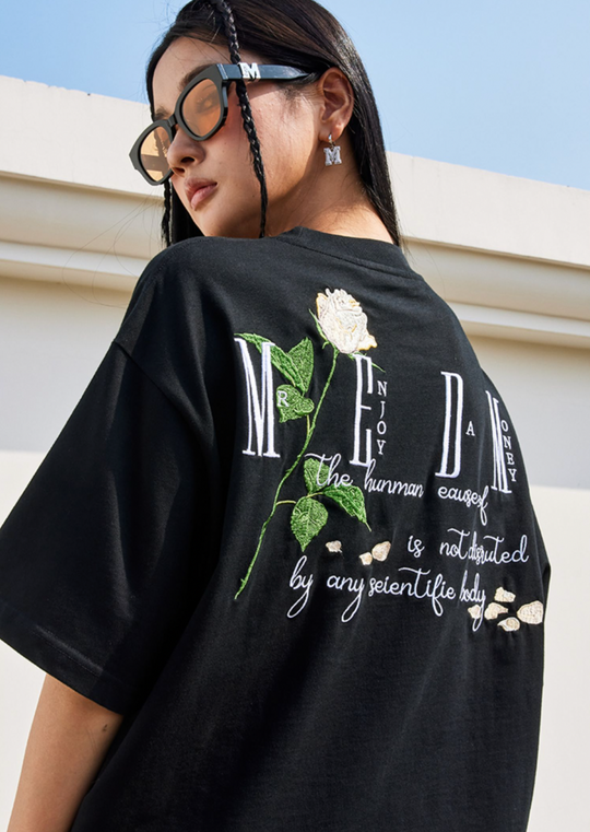 MEDM  Rose 3D Embroidery Tee
