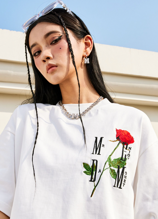 MEDM  Rose 3D Embroidery Tee
