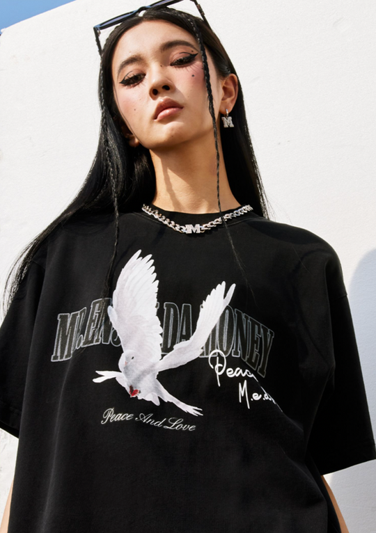 MEDM Peace Pigeon Foam Printing Tee