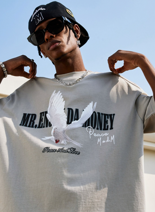 MEDM Peace Pigeon Foam Printing Tee