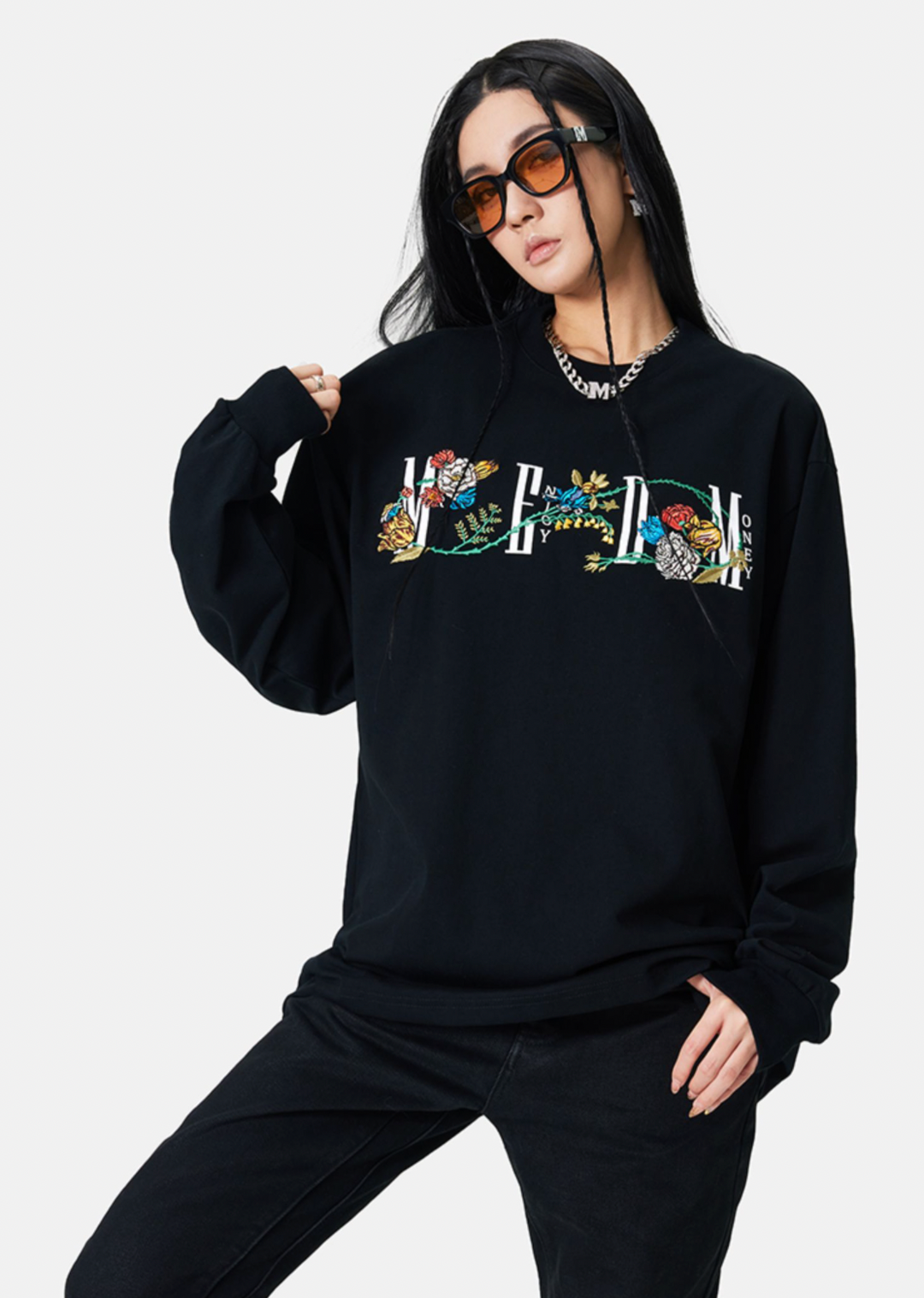 MEDM Flocking Floral Long Sleeved Tee