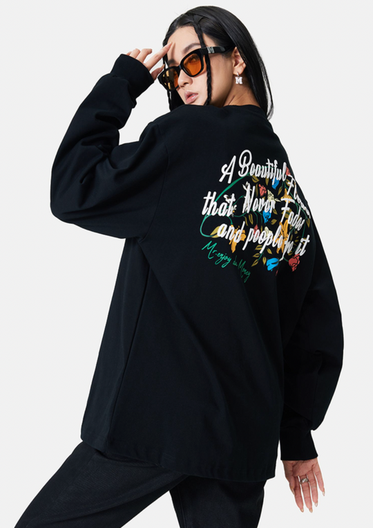 MEDM Flocking Floral Long Sleeved Tee