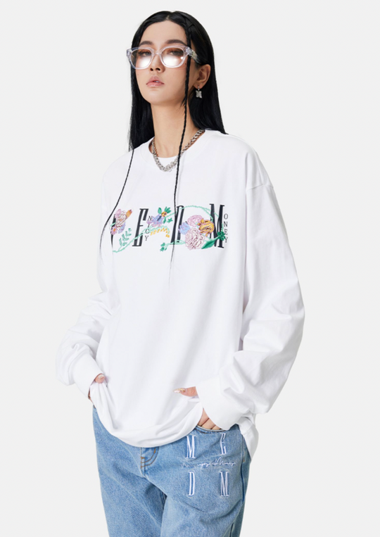 MEDM Flocking Floral Long Sleeved Tee