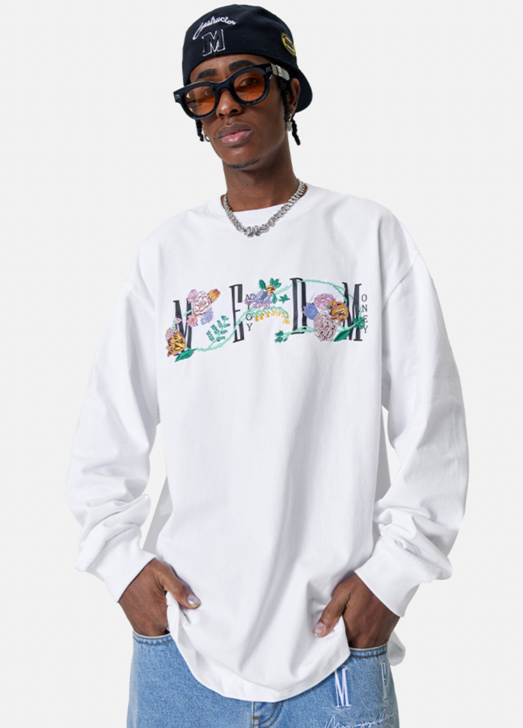 MEDM Flocking Floral Long Sleeved Tee