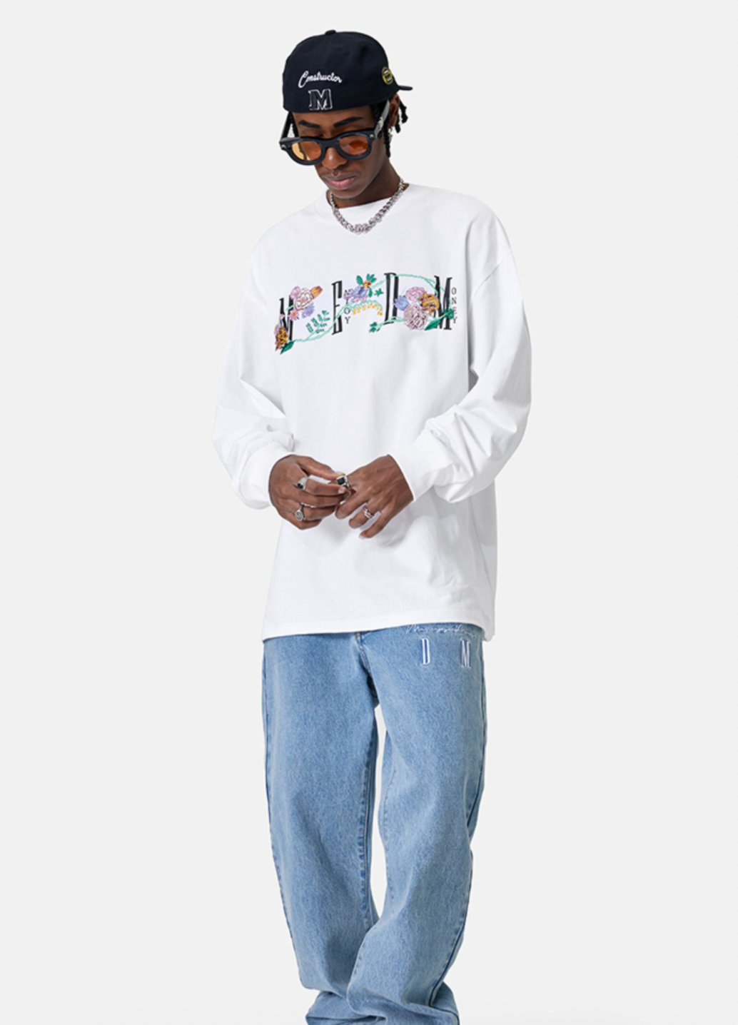 MEDM Flocking Floral Long Sleeved Tee