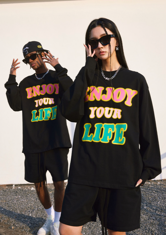 MEDM Gradient Logo Printing Long Sleeved Tee