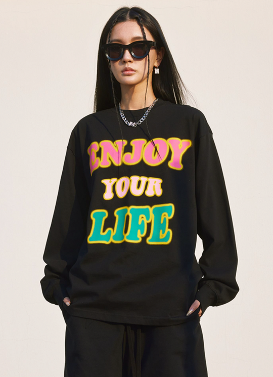 MEDM Gradient Logo Printing Long Sleeved Tee