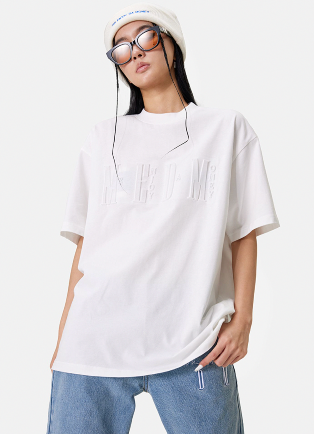 MEDM Letter Embossing Five Point Tee