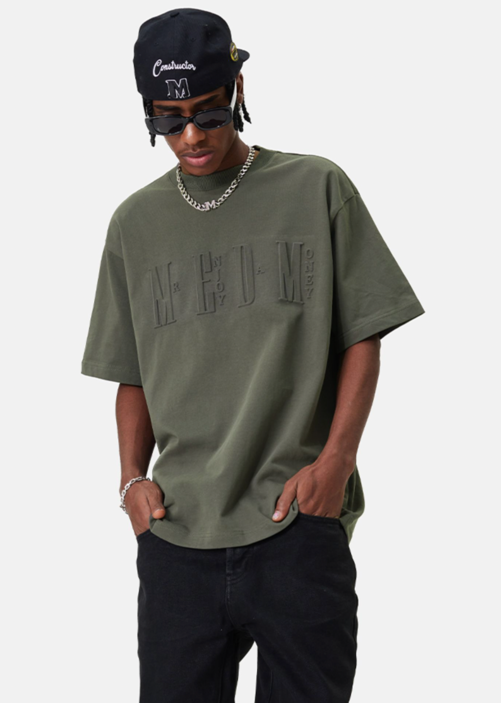 MEDM Letter Embossing Five Point Tee