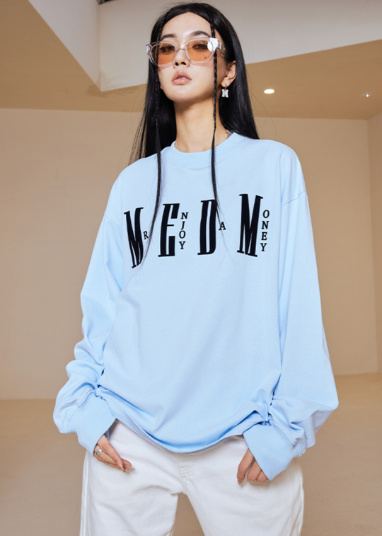 MEDM Basic Simple Printing Long Sleeved Tee