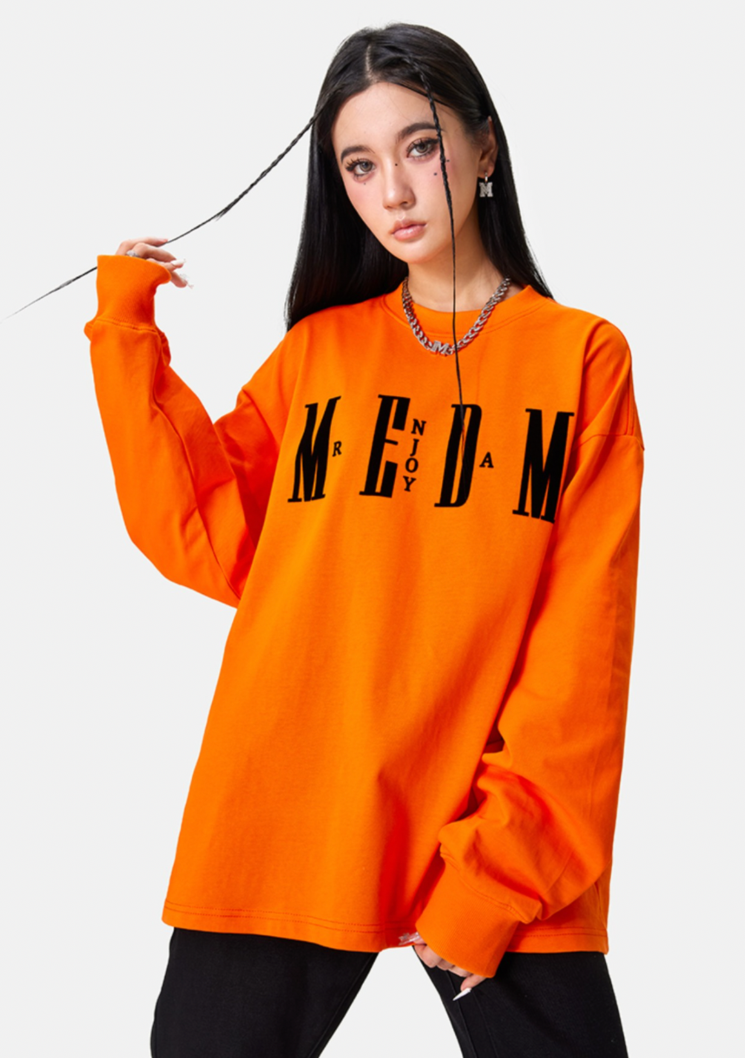 MEDM Basic Simple Printing Long Sleeved Tee