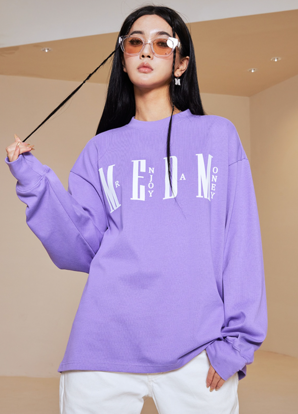 MEDM Basic Simple Printing Long Sleeved Tee