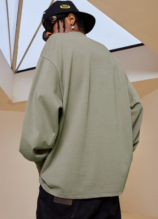 MEDM Basic Simple Printing Long Sleeved Tee