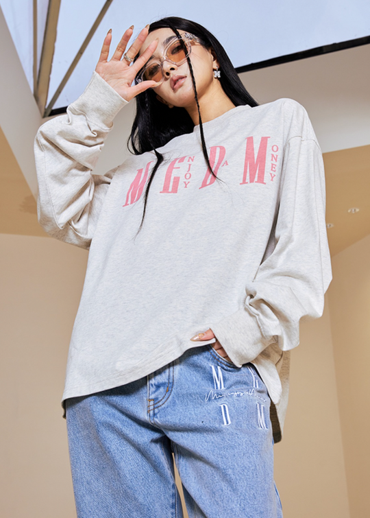 MEDM Basic Simple Printing Long Sleeved Tee