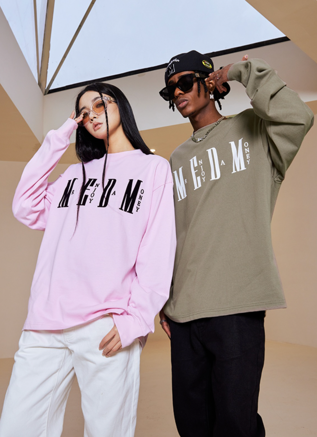 MEDM Basic Simple Printing Long Sleeved Tee