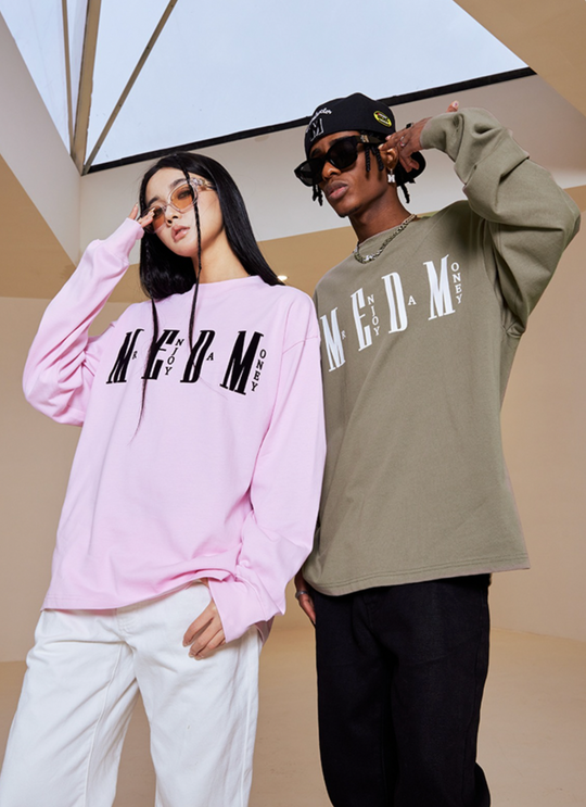 MEDM Basic Simple Printing Long Sleeved Tee