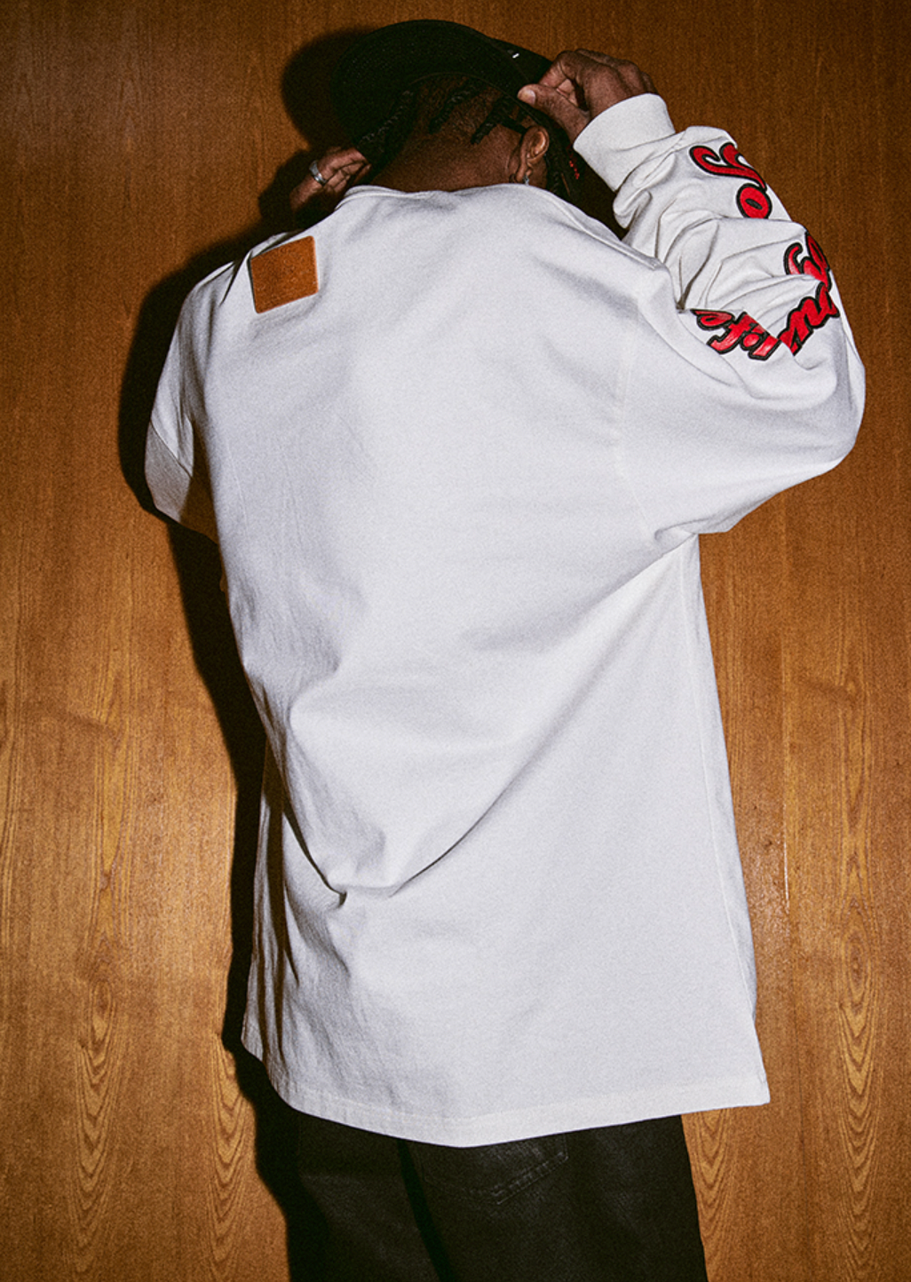 MEDM 310g Heavy Cotton And Leather Metal  Long Sleeved Tee