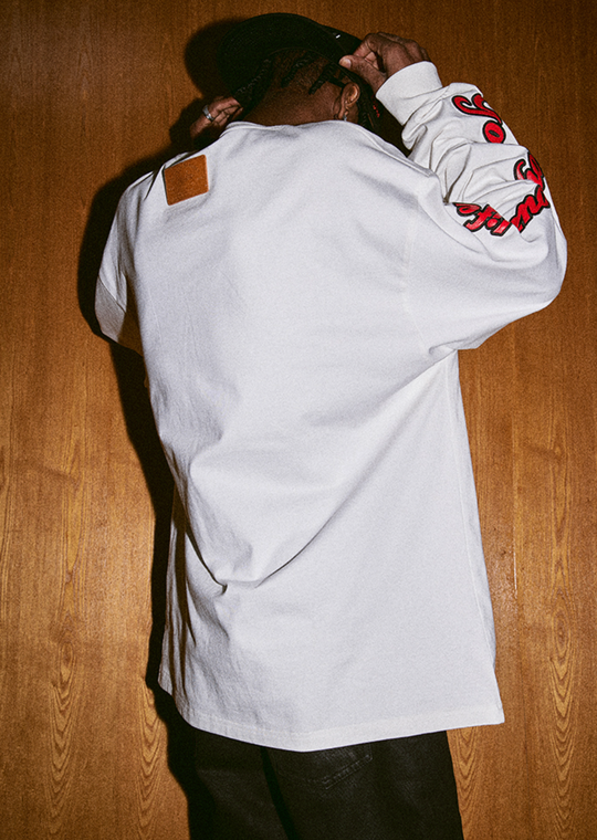 MEDM 310g Heavy Cotton And Leather Metal  Long Sleeved Tee