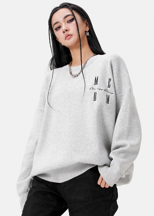 MEDM Worsted Heavyweight Cotton Basic Logo Knit Sweater