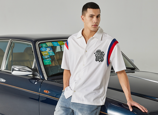 PRBLMS LOGO Striped Short Sleeved Shirt