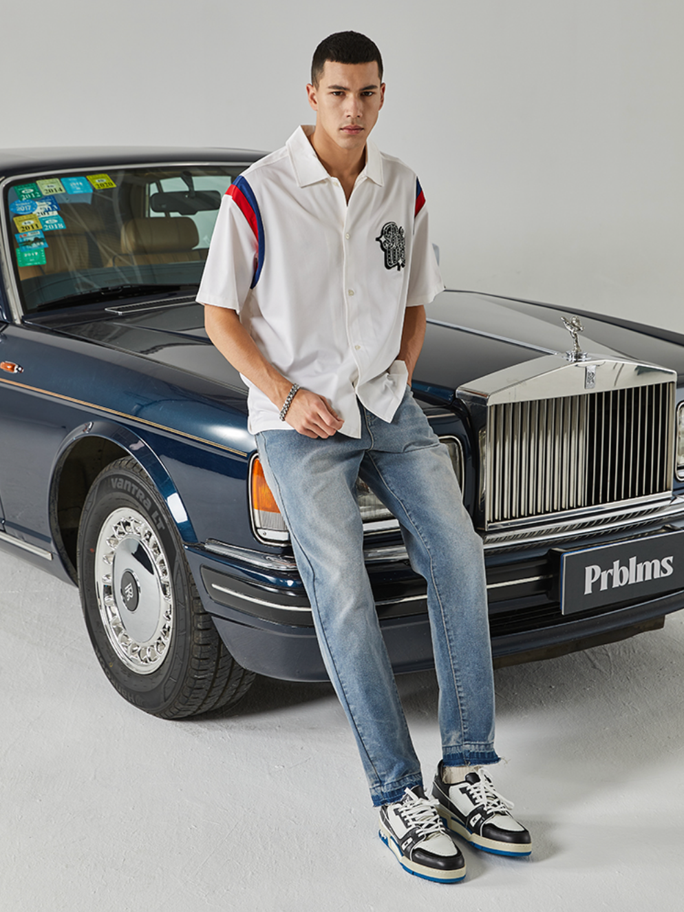 PRBLMS LOGO Striped Short Sleeved Shirt