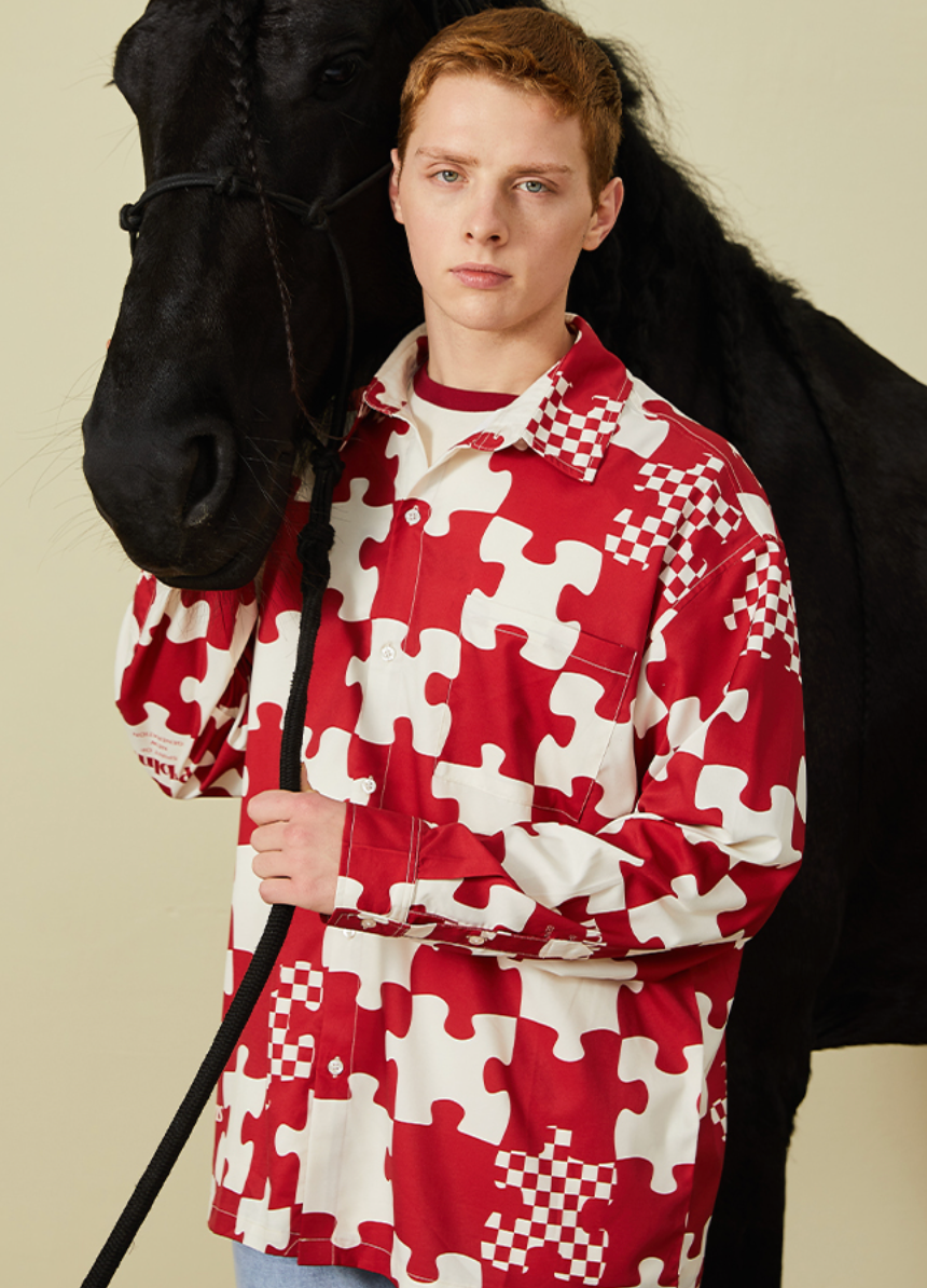 PRBLMS Puzzle Checkerboard Full Print Shirt