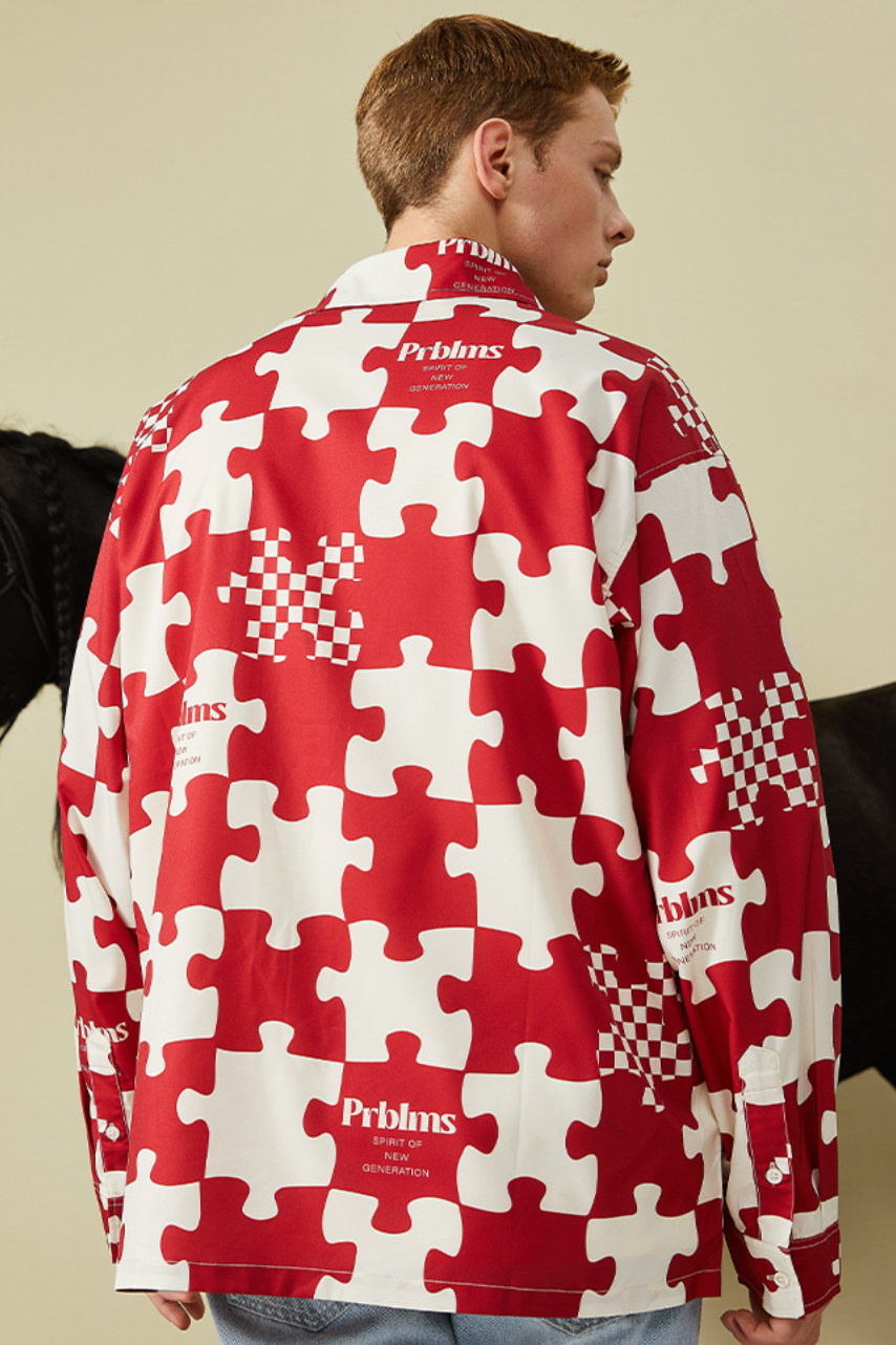 PRBLMS Puzzle Checkerboard Full Print Shirt