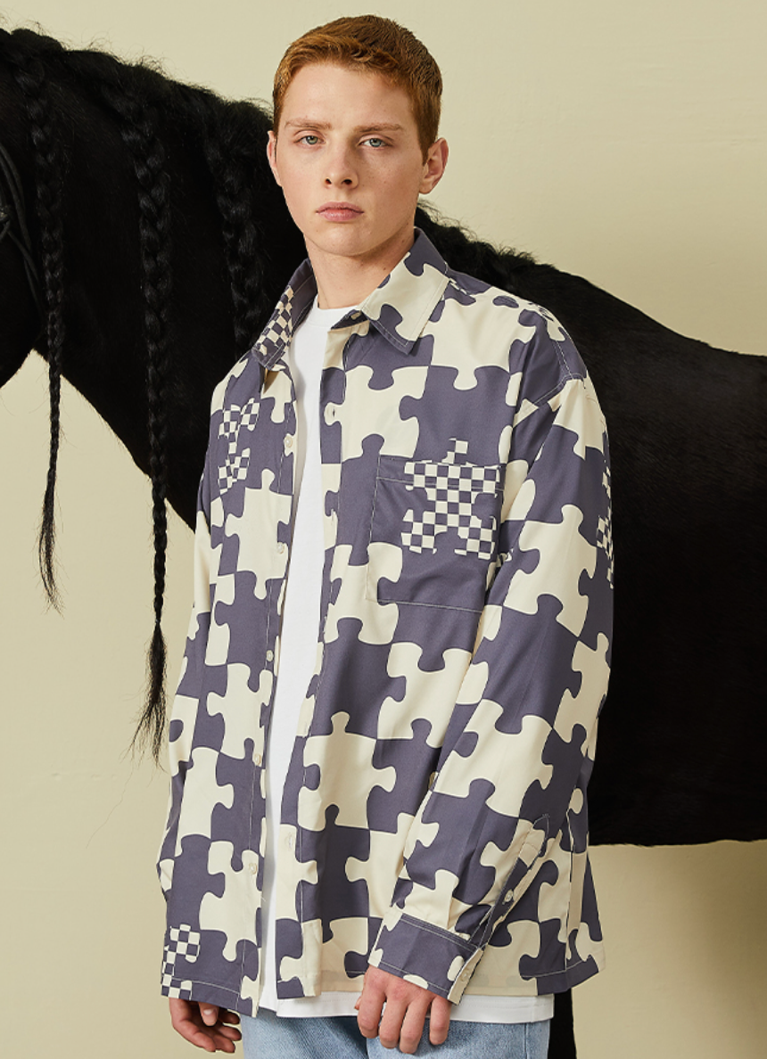 PRBLMS Puzzle Checkerboard Full Print Shirt