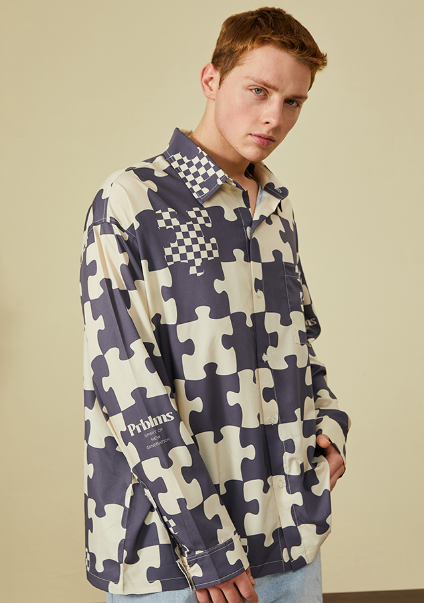 PRBLMS Puzzle Checkerboard Full Print Shirt