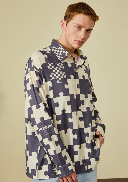 PRBLMS Puzzle Checkerboard Full Print Shirt