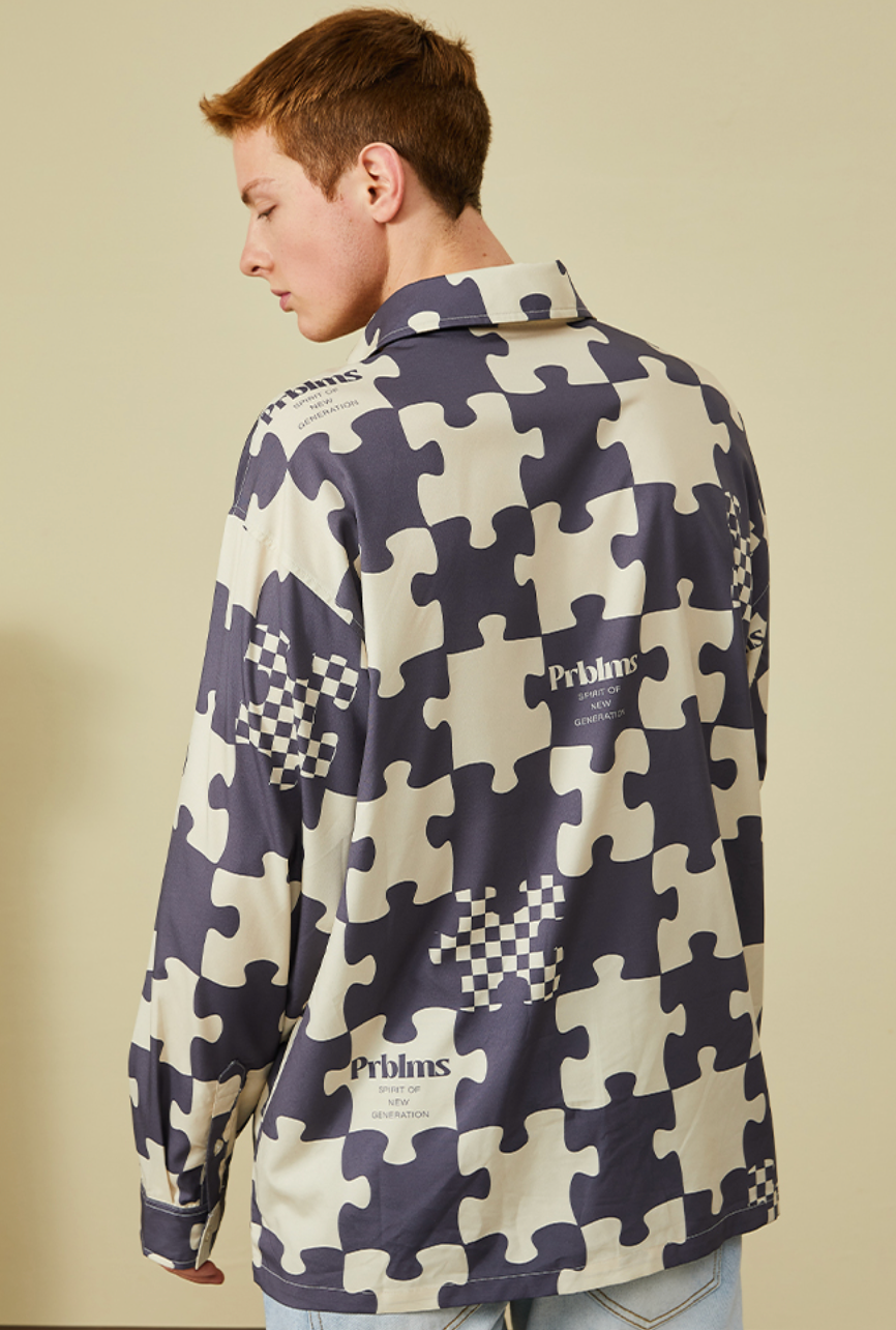 PRBLMS Puzzle Checkerboard Full Print Shirt