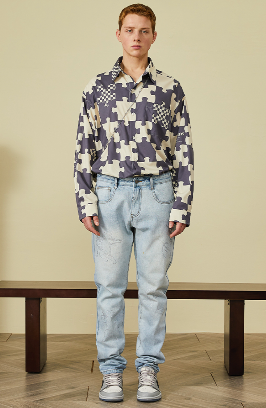 PRBLMS Puzzle Checkerboard Full Print Shirt