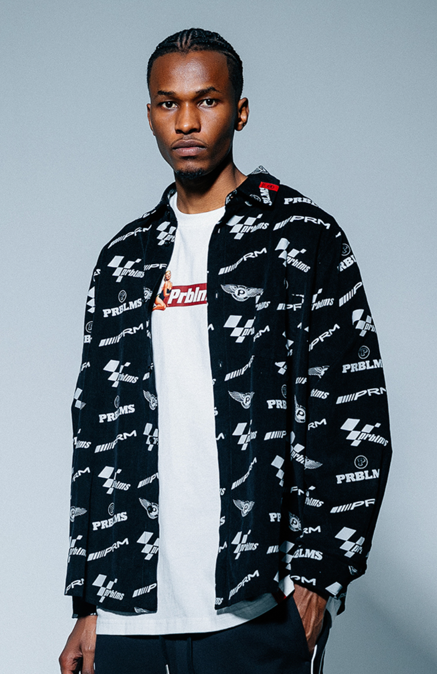 PRBLMS Car Logo Full Printed Long Sleeved Shirt
