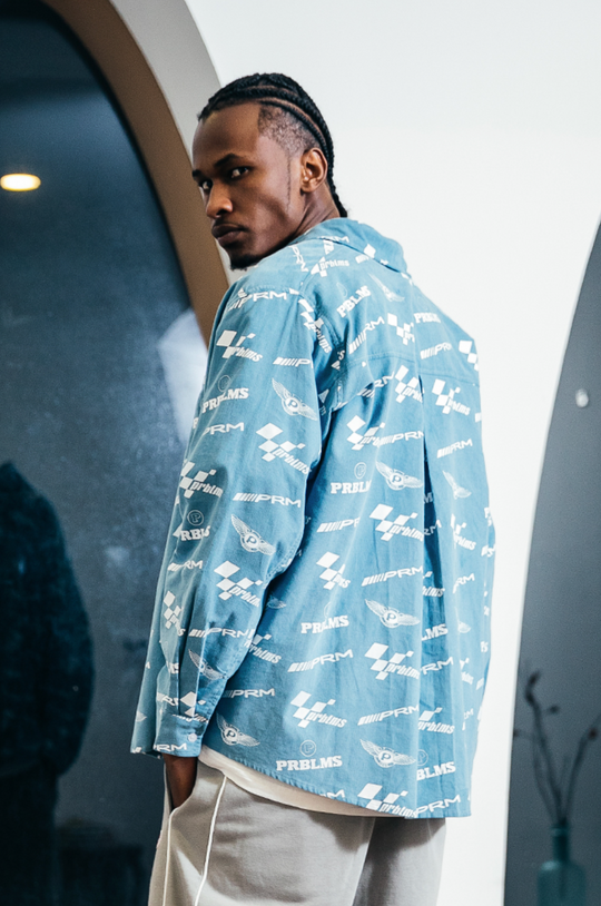 PRBLMS Car Logo Full Printed Long Sleeved Shirt
