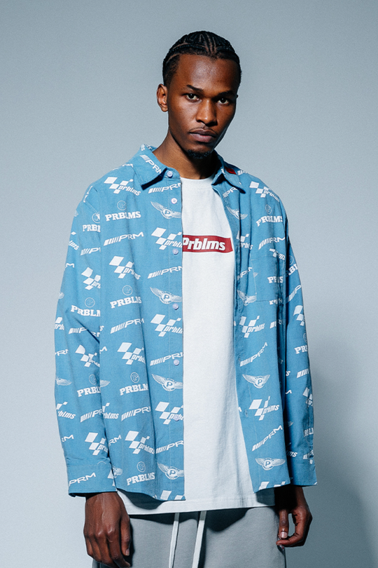 PRBLMS Car Logo Full Printed Long Sleeved Shirt