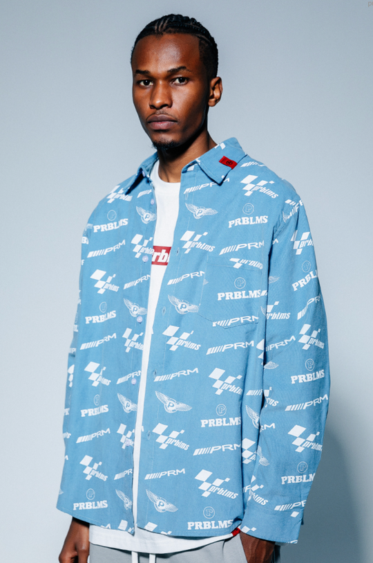 PRBLMS Car Logo Full Printed Long Sleeved Shirt