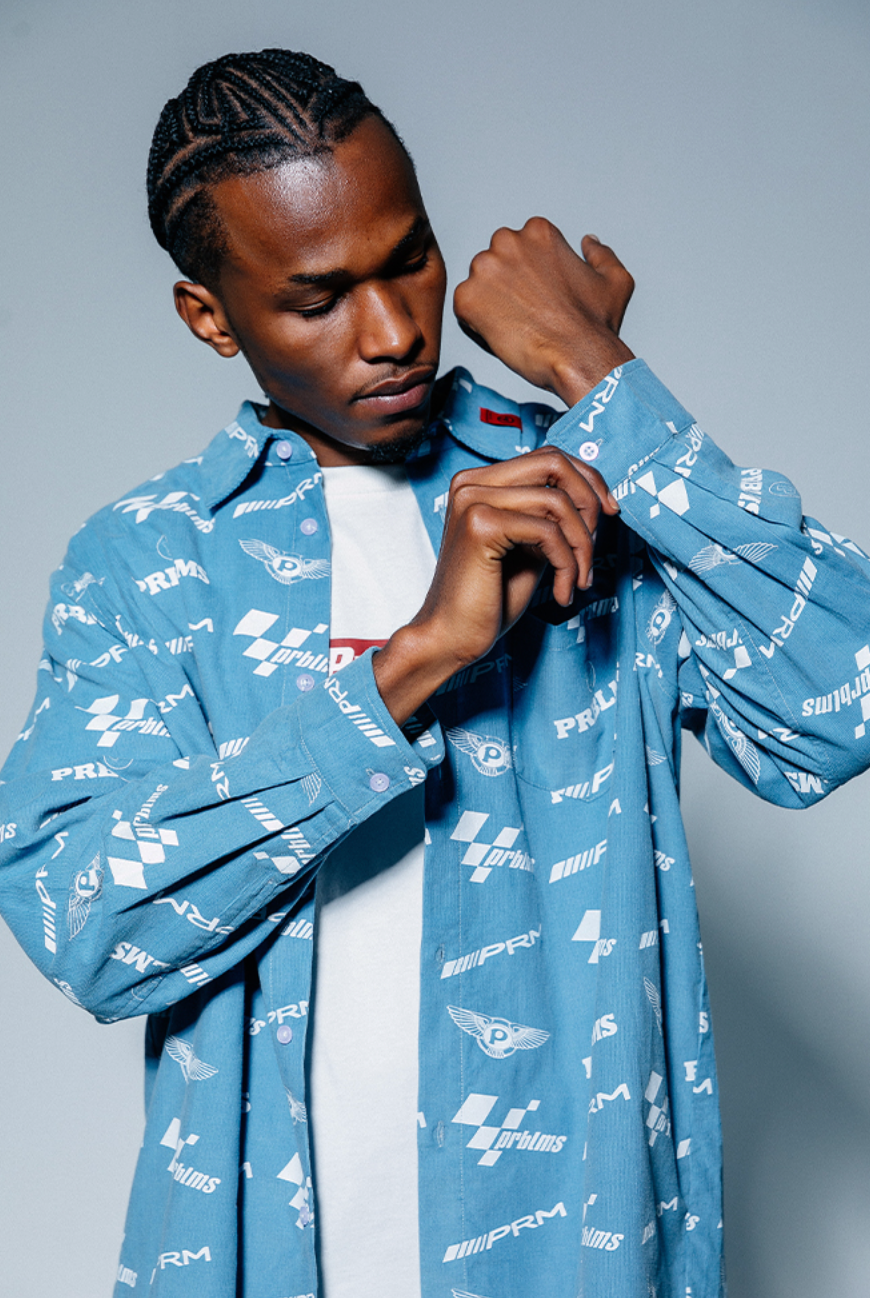 PRBLMS Car Logo Full Printed Long Sleeved Shirt