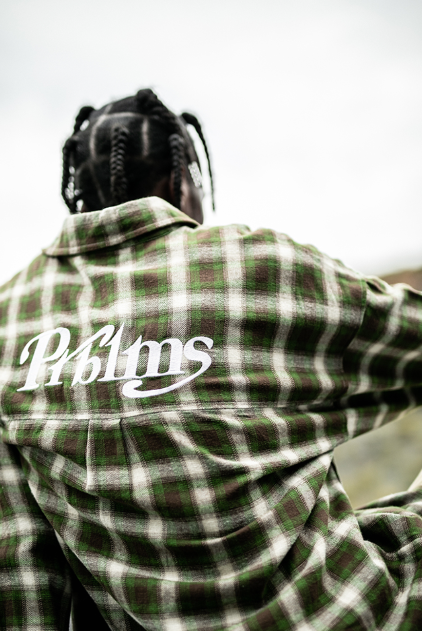 PRBLMS Plaid Patch Pocket  Long Sleeved Shirt