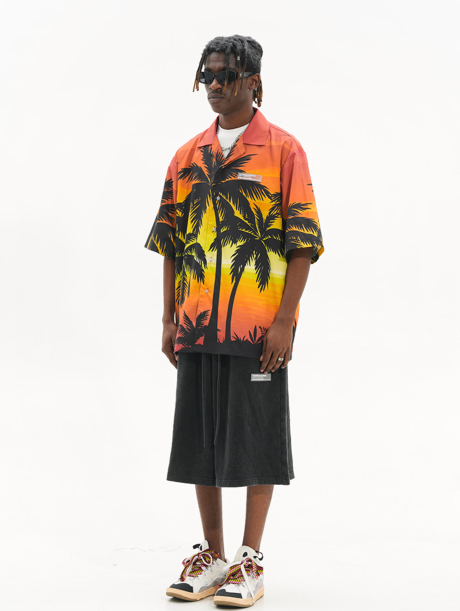 Harsh and Cruel Hawaiian Sunset Cuban Shirt