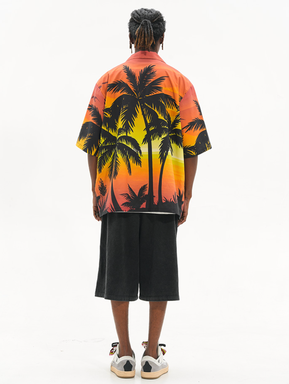 Harsh and Cruel Hawaiian Sunset Cuban Shirt