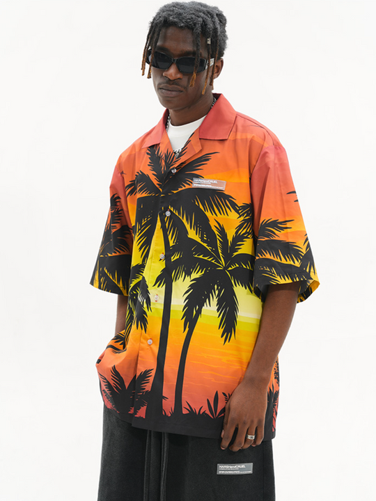 Harsh and Cruel Hawaiian Sunset Cuban Shirt
