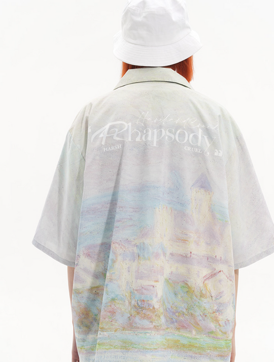 Harsh and Cruel Monet vintage oil painting full print Cuban Shirt